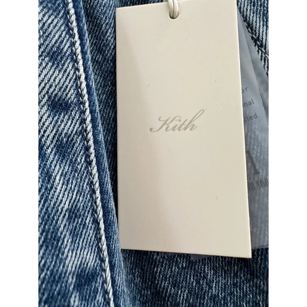 Kith Dana Logo Denim Pant Luka Wash Blue Wide Leg Jeans KHW060547-5078 Size 28 - Picture 5 of 16